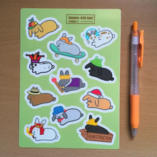 Bunnies with Hats STICKER Sheet - Volume 2 - BinkyBunny.com House Rabbit Store