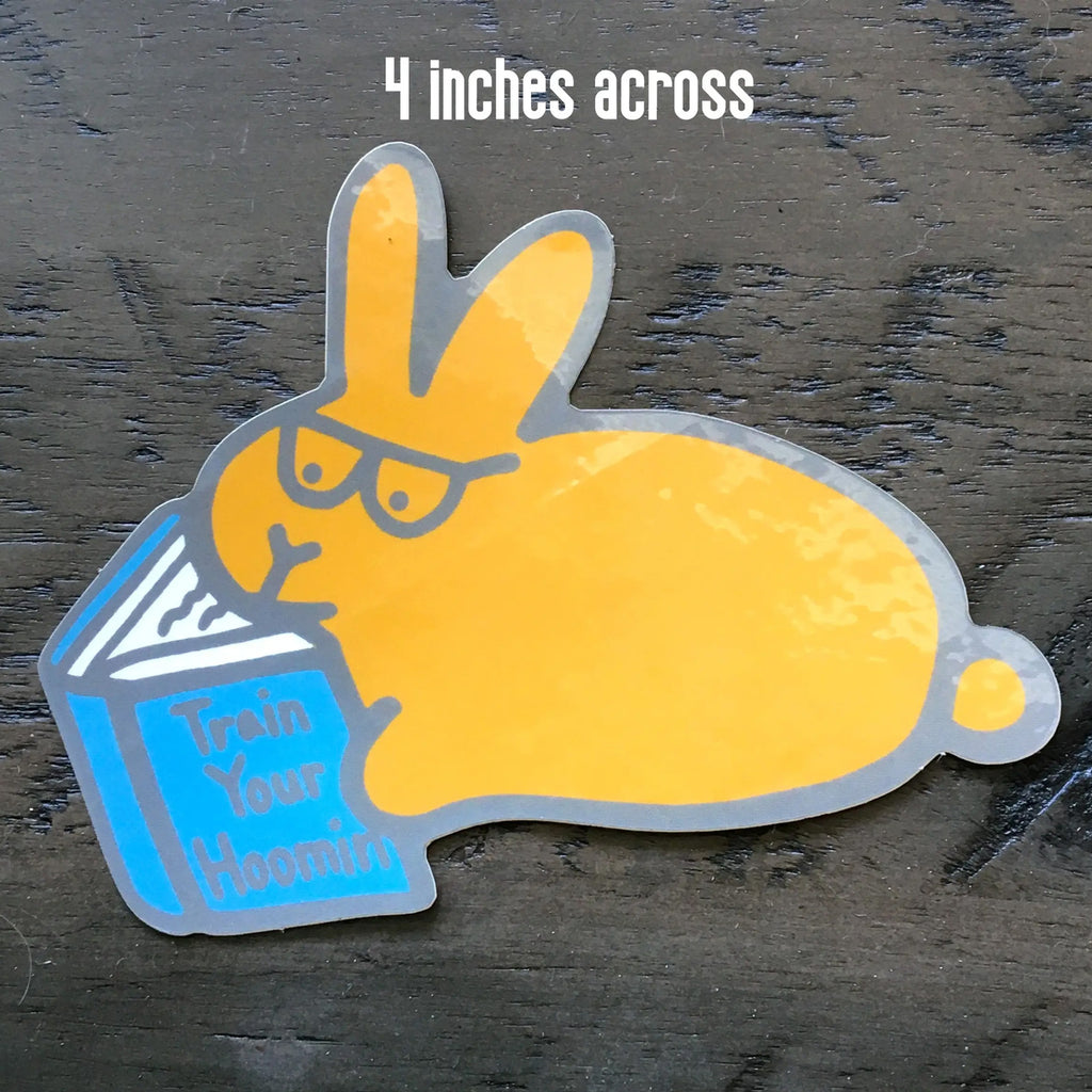 Book Bunny STICKER - BinkyBunny.com House Rabbit Store