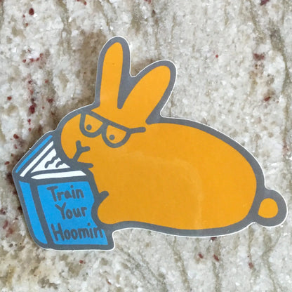 Book Bunny STICKER - BinkyBunny.com House Rabbit Store