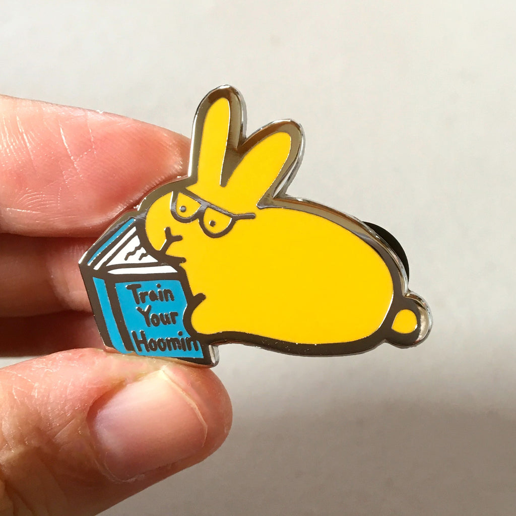 Book Bunny PIN - BinkyBunny.com House Rabbit Store