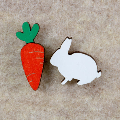 Bunny and Carrot Earrings - BinkyBunny.com House Rabbit Store