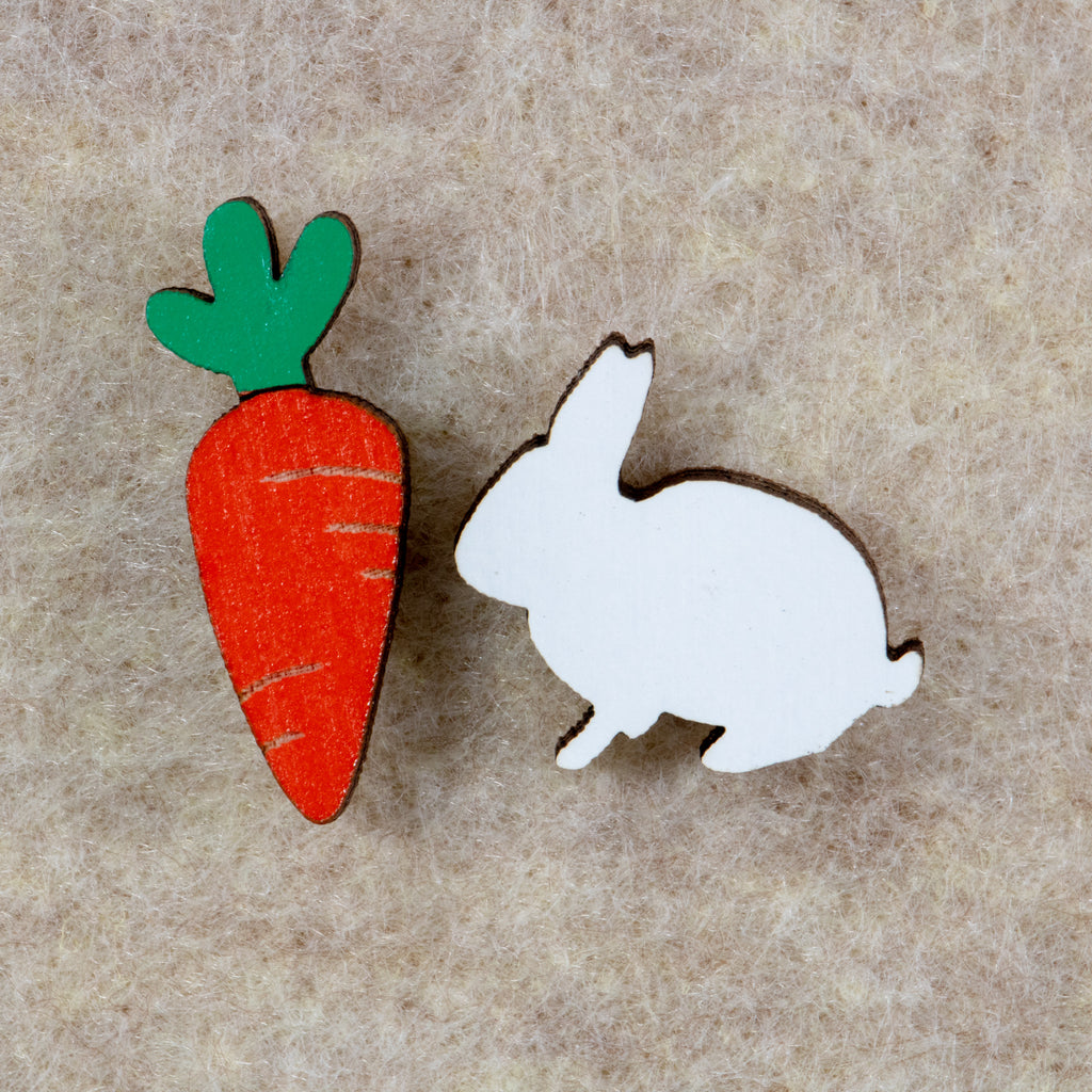Bunny and Carrot Earrings - BinkyBunny.com House Rabbit Store
