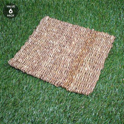 DOUBLE Weave Sea Grass Mat SMALL - 6 PACK [11" x 11"] - BinkyBunny.com House Rabbit Store