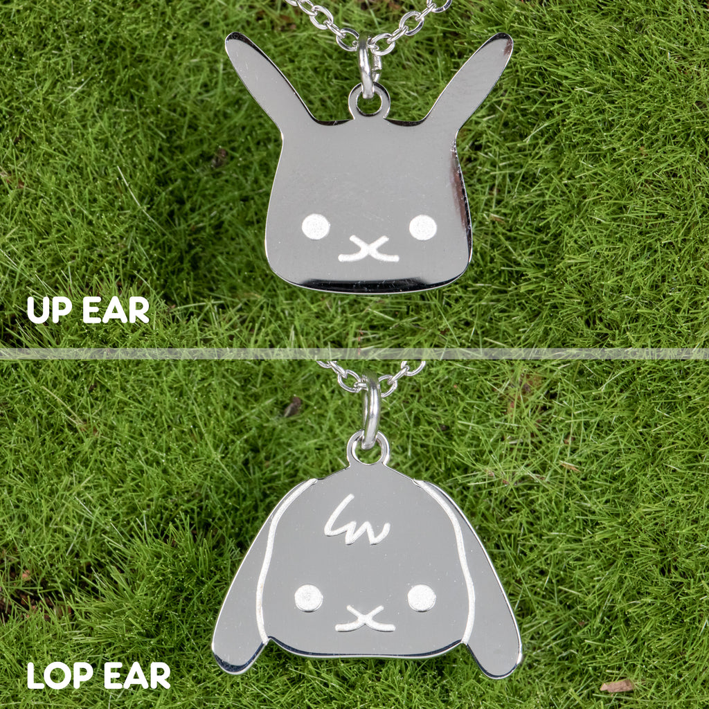 Flat Bonnie Silver Necklaces (Lop & Up Ear) - BinkyBunny.com House Rabbit Store
