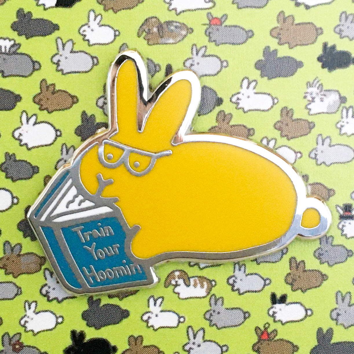 Book Bunny PIN - BinkyBunny.com House Rabbit Store