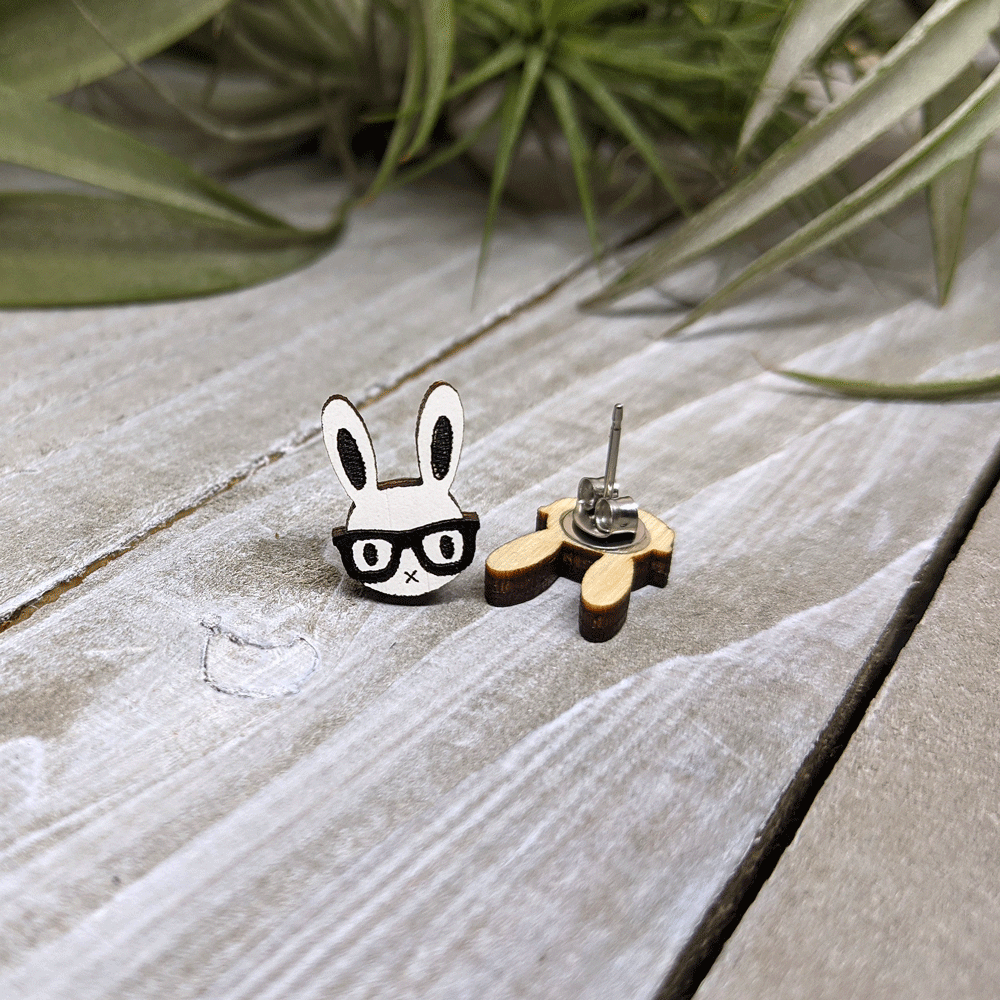 Nerd Bunny Earrings (COMING SOON) - BinkyBunny.com House Rabbit Store