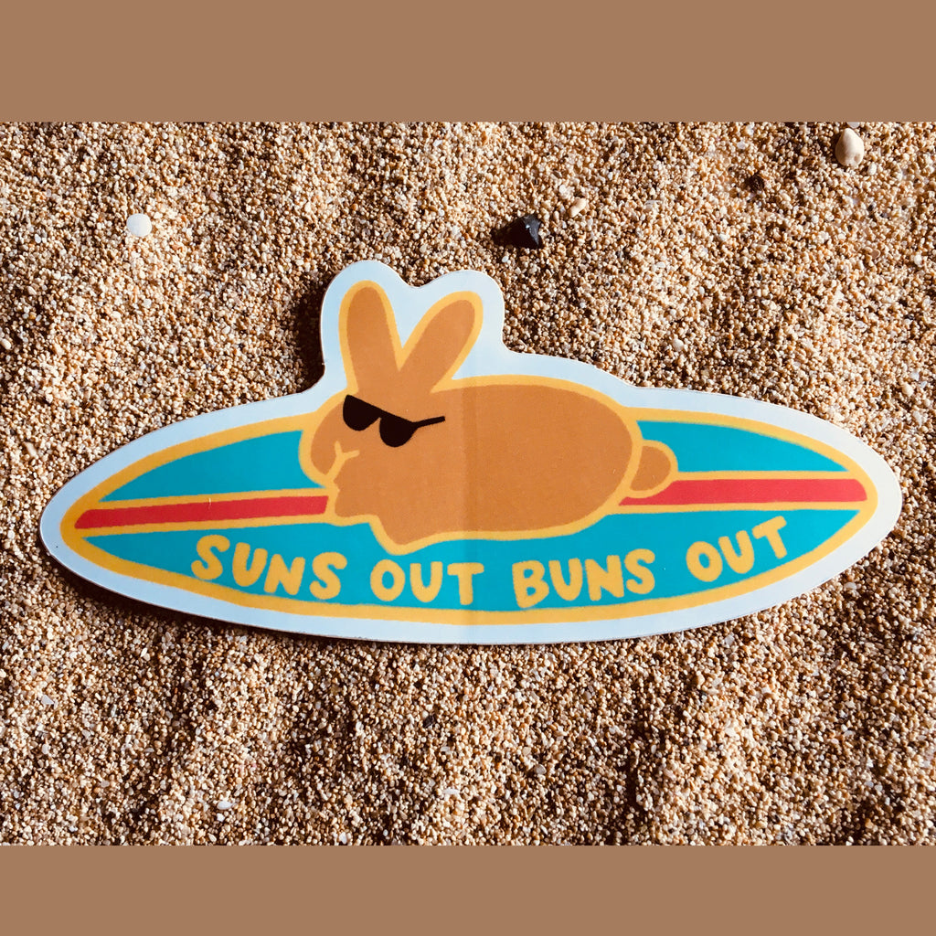 Suns Out Buns Out STICKER - BinkyBunny.com House Rabbit Store