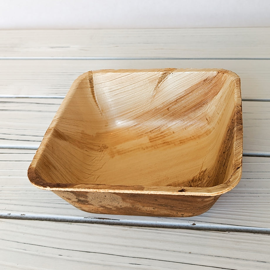 Palm Leaf Deep Square Bowls 5 Inch