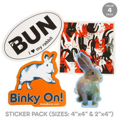 Assorted Stickers - 4 PACK - BinkyBunny.com House Rabbit Store