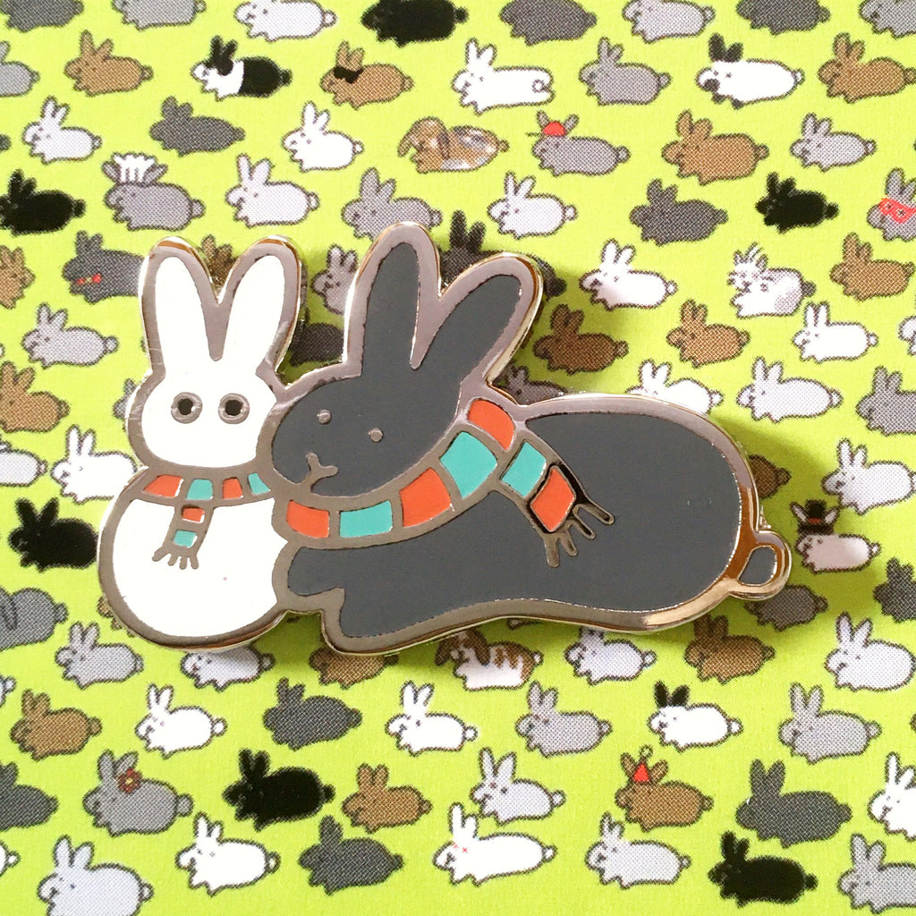 Winter Bunny Buddies PIN - BinkyBunny.com House Rabbit Store